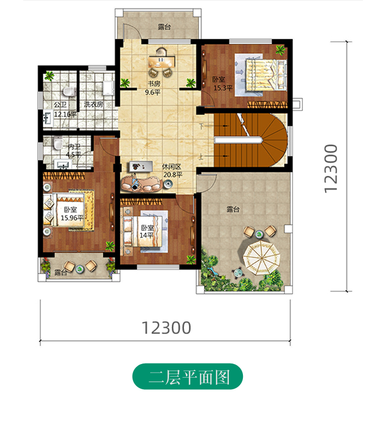 二層新中式別墅設(shè)計(jì)效果圖